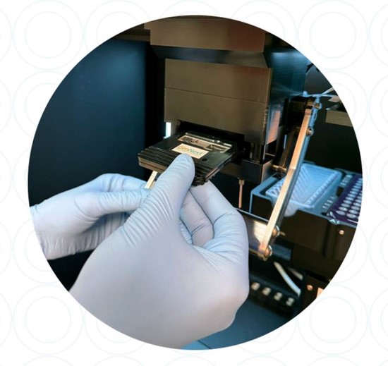 AutoFOX microfluidic chip and robotics system. Image is property of GenNext Technologies, Inc. and reused with permission, 2025