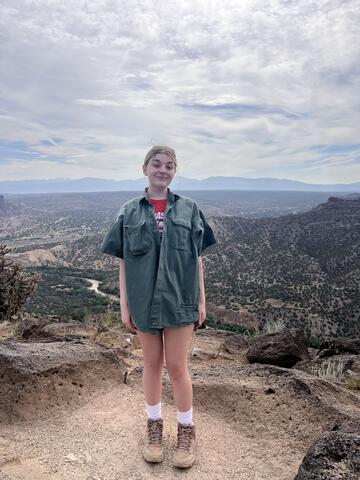 Hannah on a mountain