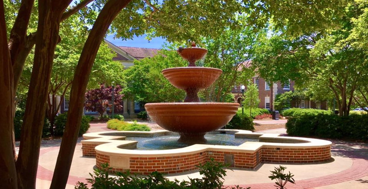 Campus fountain at University of Mississippi