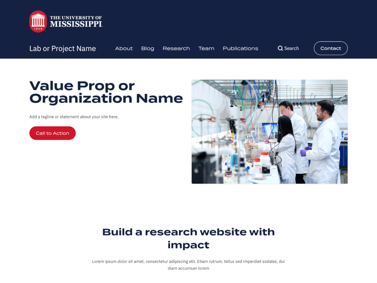 U of Mississippi Zip Lab template screenshot