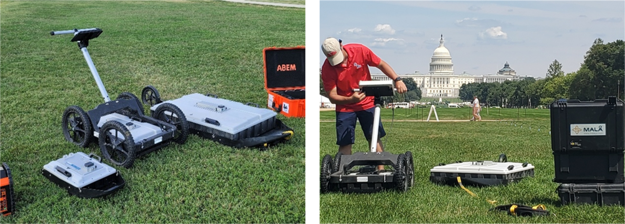 gpr equipment and student using it