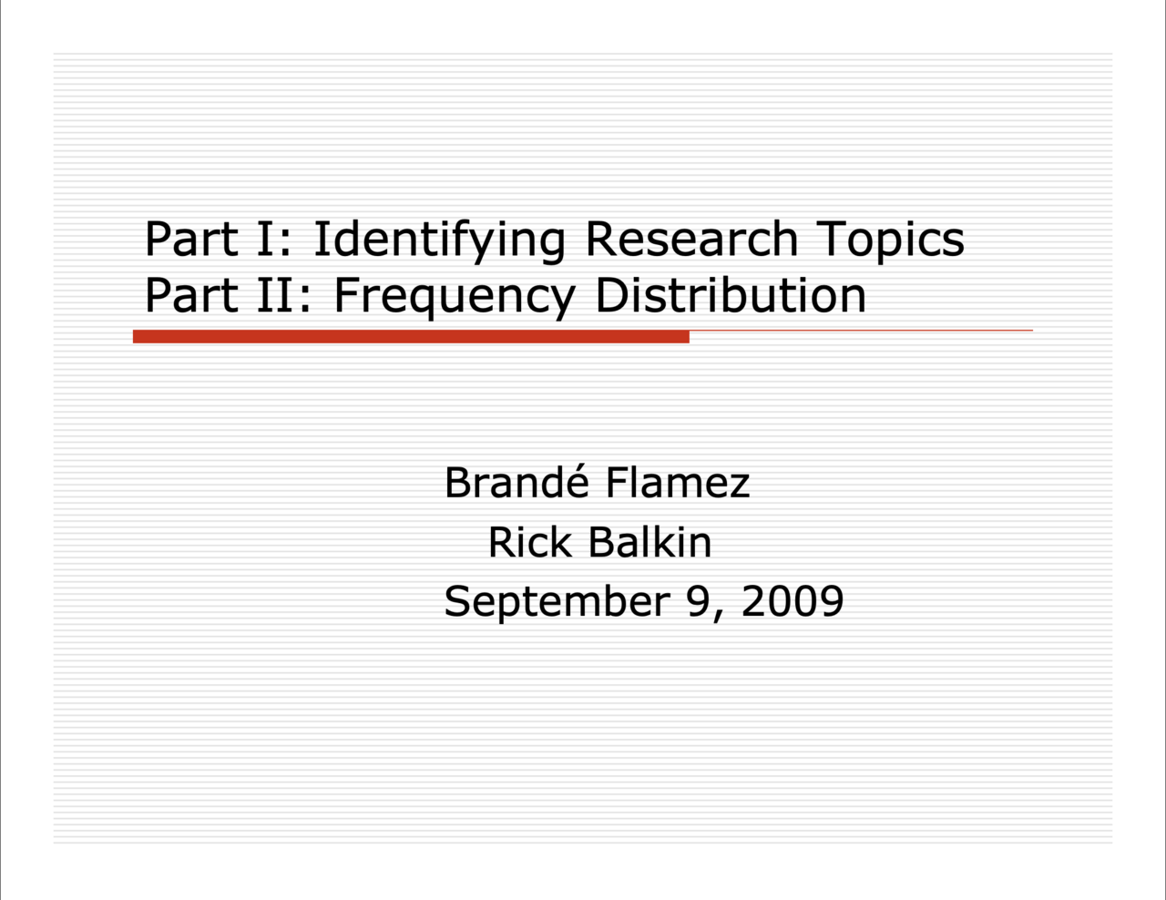 Identifying Research Topics