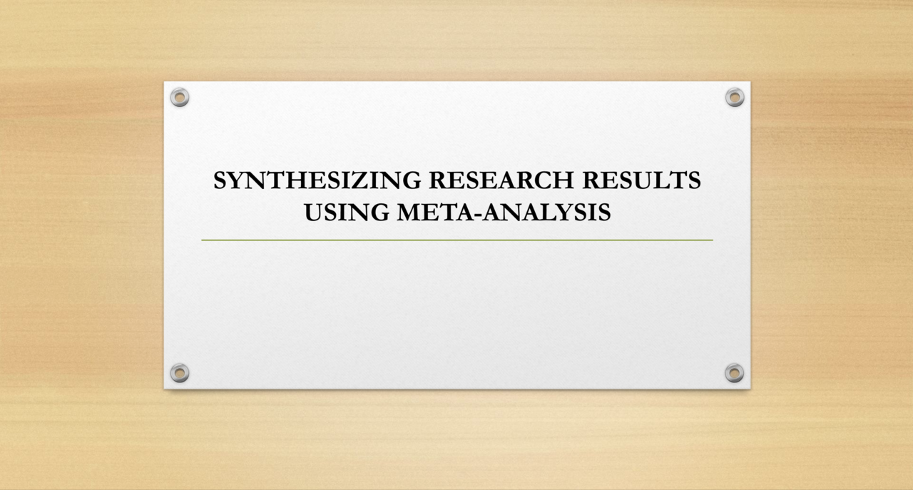 Synthesizing Research