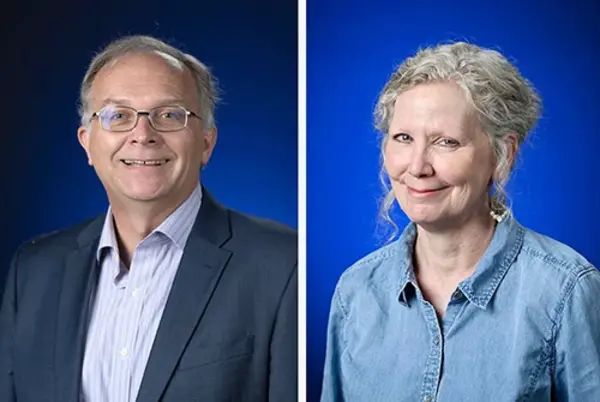 formal portraits of Richard Buchholz (left) and Kathryn McKee